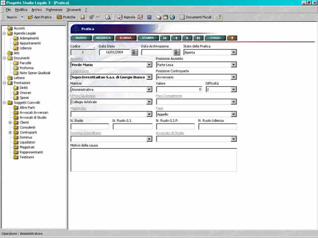 FINSON PROGETTO STUDIO LEGALE 3 PER WINDOWS - schermata 1