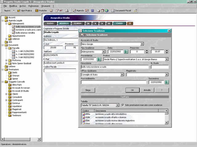 FINSON PROGETTO STUDIO LEGALE 3 PER WINDOWS - schermata 2