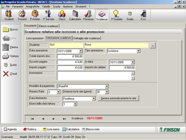 FINSON PROGETTO SCUOLA PRIVATA PER WINDOWS - schermata 2