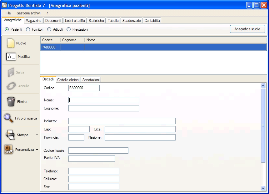 FINSON PROGETTO DENTISTA 7 PER WINDOWS - schermata 1