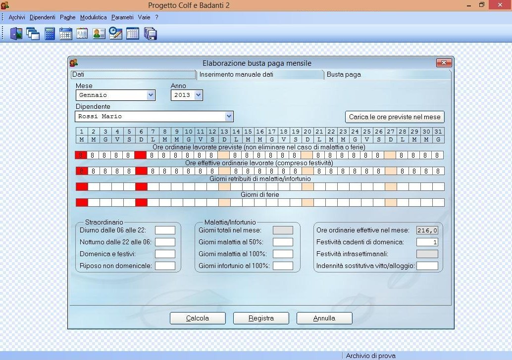 FINSON PROGETTO COLF E BADANTI 2 PER WINDOWS - schermata 1