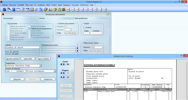 FINSON AQUILA 12 PER WINDOWS - schermata 1