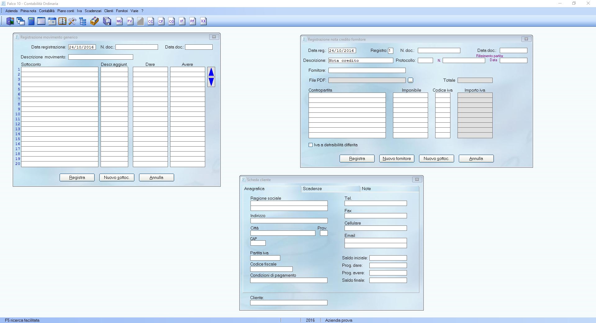 FINSON FALCO 10 CONTABILITA' ORDINARIA PER WINDOWS - schermata 1
