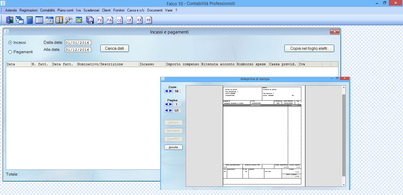 FINSON FALCO 10 CONTABILITA' PROFESSIONISTI PER WINDOWS - schermata 2