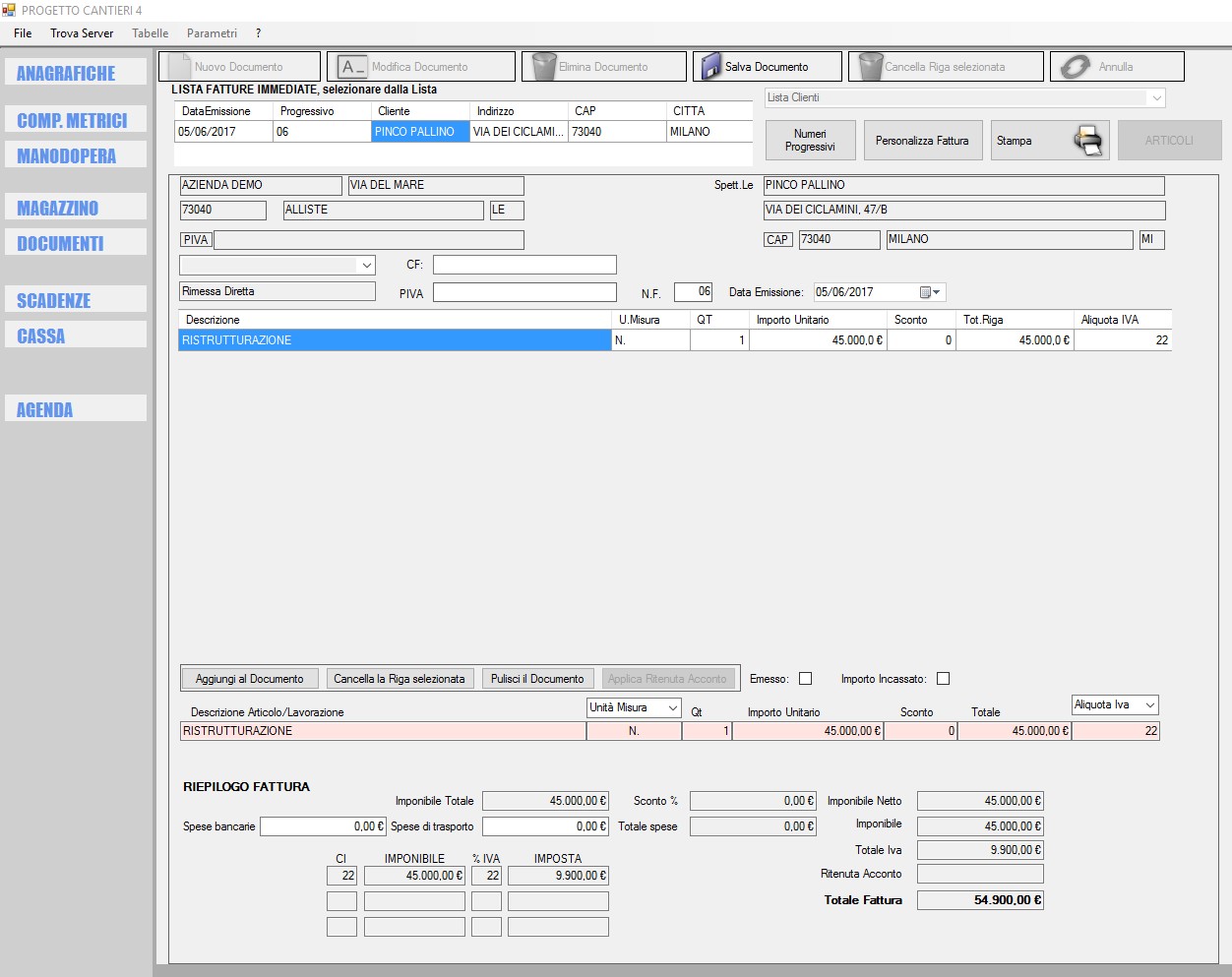 FINSON PROGETTO CANTIERI 365 PER WINDOWS - schermata 2