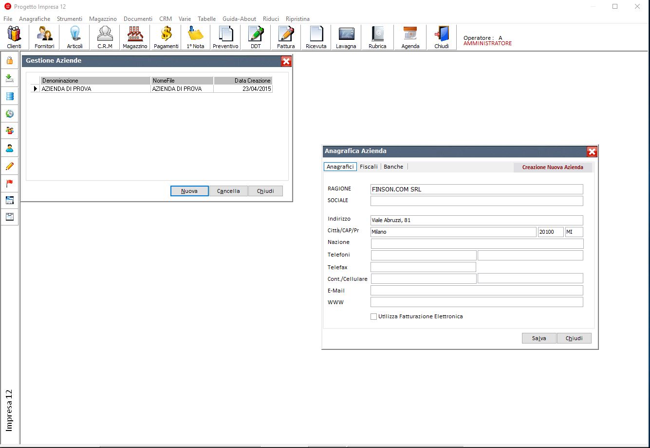 FINSON PROGETTO IMPRESA 12 PER WINDOWS - schermata 1
