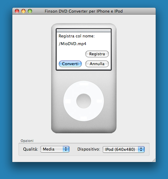 Finson DVD Converter per Ipod e Iphone (Mac) - schermata 1